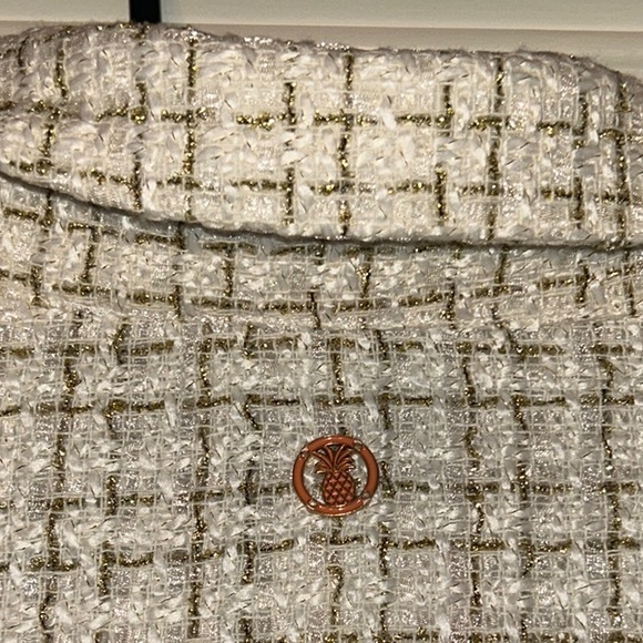 Classic Preppy Cream & Gold Tweed Jacket - Size XL - Picture 7 of 9